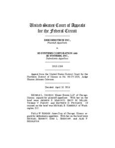 United States Court of Appeals for the Federal Circuit ______________________ DSM DESOTECH INC., Plaintiff-Appellant,