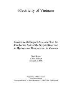 Electricity of Vietnam  Environmental Impact Assessment on the