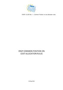 Draft Ergp common position on cost allocation rules