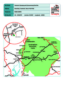 Maps & Directions to our Tavistock Campsite in Devon