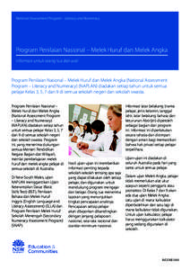 National Assessment Program - Literacy and Numeracy  Program Penilaian Nasional – Melek Huruf dan Melek Angka Informasi untuk orang tua dan wali  Program Penilaian Nasional – Melek Huruf dan Melek Angka (National Ass