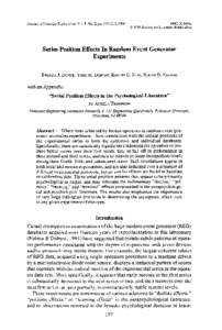 Journal of Scientific Exploration, Vol. 8, No. 2, pp, 94 © 1994 Society for Scientific Exploration  Series Position Effects In Random Event Generator