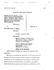 BEFORE THE INDIAN CLAIMS COMMISSION EKIGRANT NEW YORK INDIANS, ex rel,, JULIUS DANFORTH, OSCAR ARCHIQUETTE, SHERMAN SICENANDORE, MAMIE SMITH, ARVID E, EELLER and FRED L , RDBIPTSON, TBE ONEIDA T U B E OF INDIAhTS OF