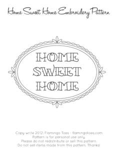 Home Sweet Home Embroidery