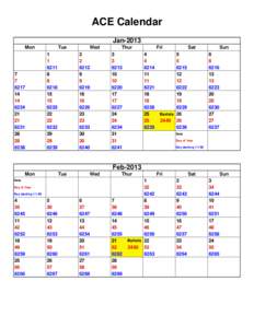 ACE Calendar Jan-2013 Mon 7 7