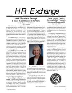 Volume 8 Issue 1  HR Exchange A publication of the State of Oklahoma Office of Personnel Management[removed]Elections Prompt