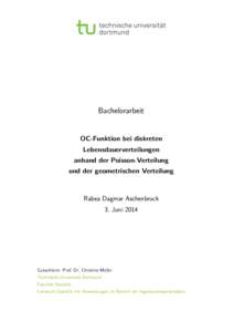 Bachelorarbeit  OC-Funktion bei diskreten Lebensdauerverteilungen anhand der Poisson-Verteilung und der geometrischen Verteilung