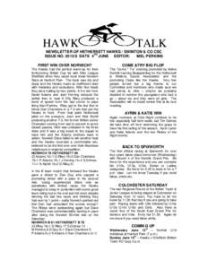 HAWK  TALK NEWSLETTER OF HETHERSETT HAWKS / SWINTON & CO CSC TH