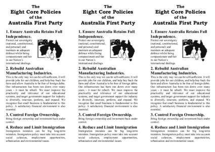 Multiculturalism / Australia / Political geography / Australia First Party / Sociology / Politics