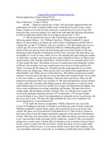 American Revolution Pension Statements Pension application of James Fraley R3736 Transcribed by Will Graves State of Kentucky, County of Floyd On this __ [blank in original] day of June 1834 personally appeared before th