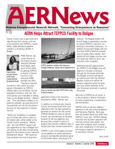 AERNews  Alabama Entrepreneurial Research Network, “Connecting Entrepreneurs to Resources” AERN Helps Attract TEPPCO Facility to Boligee Greene County took a giant economic