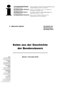 Daten aus der Geschichte der Bundessteuern