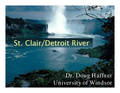 St. Clair/Detroit River  Dr. Doug Haffner University of Windsor  St. Clair – Detroit Corridor