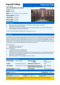 Project Fact Sheet Name: Beit Hall Student Accommodation Location: Beit Hall Number: BTQZ1301 Stage: Ph1—post Completion / Ph2—Construction Project Champion: Jane Neary