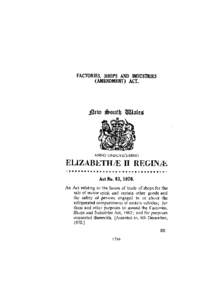 FACTORIES, SHOPS AND INDUSTRIES (AMENDMENT) ACT. A N N O UNDEVICESIMO  ELIZABETHS II REGIIN^E