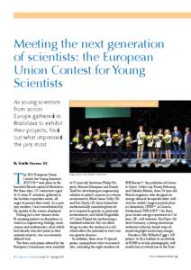 Meeting the next generation of scientists: the European Union Contest for Young Scientists As young scientists from across