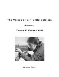 Human development / Military use of children / Coalition to Stop the Use of Child Soldiers / Sociology / Family / Child labour / Childhood / Girl