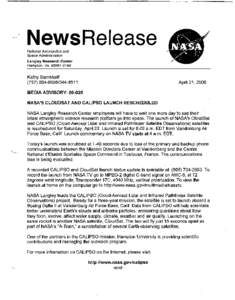 - NewsRelease National Aeronautics and Space Administration Langley Research Center Hampton, Va[removed]