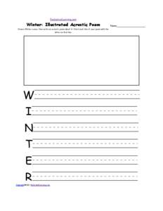 EnchantedLearning.com  Winter: Illustrated Acrostic Poem Draw a Winter scene, then write an acrostic poem about it. Start each line of your poem with the letter on that line.