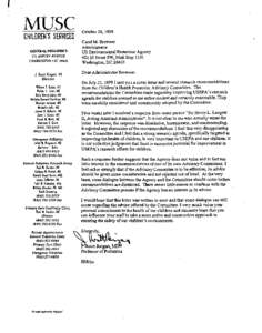 Letter to Administrator Browner regarding EPA's responsiveness to CHPAC recommendations