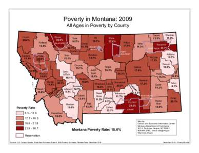 Poverty in Montana: 2009 All Ages in Poverty by County Flathead 13.5%