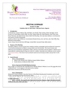 Maine Early Childhood Comprehensive Systems Initiative DHHS, State House Station #11 2 Anthony Avenue Augusta, ME[removed]www.maine-eccs.org