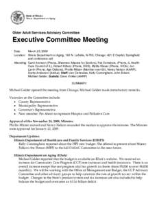 State of Illinois Illinois Department on Aging Older Adult Services Advisory Committee  Executive Committee Meeting