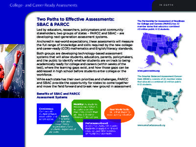 College- and Career-Ready Assessments  IN DEPTH Two Paths to Effective Assessments: SBAC & PARCC