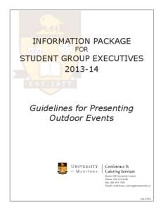 INFORMATION PACKAGE FOR STUDENT GROUP EXECUTIVES[removed]