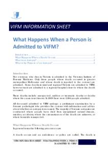          VIFM INFORMATION SHEET