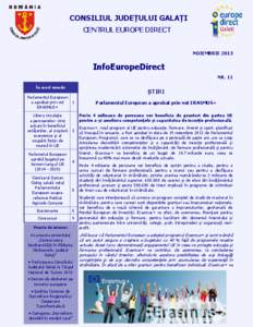 CONSILIUL JUDEȚULUI GALAȚI CENTRUL EUROPE DIRECT NOIEMBRIE[removed]InfoEuropeDirect