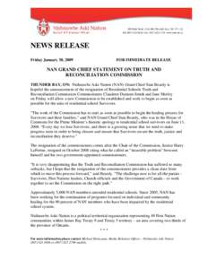 Microsoft Word - NAN news release TRC jan[removed]FINAL FORMATTED