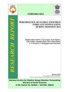 RESEARCH REPORT  NMRF/RR[removed]PERFORMANCE OF GLOBAL ENSEMBLE FORECAST SYSTEM (GEFS)