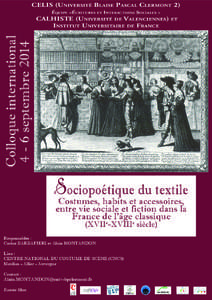 CELIS (Université Blaise Pascal Clermont 2) Équipe «Écritures et  Interactions Sociales »