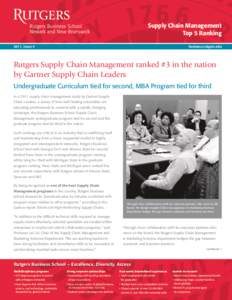 Supply Chain Management Top 5 Ranking 2011, Issue 4 business.rutgers.edu