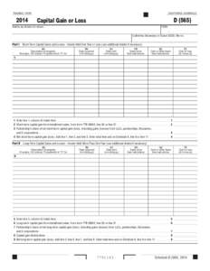 2014 Schedule D[removed]Capital Gain or Loss