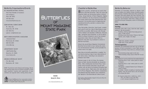 Butterfly Organizations/Events  Checklist of Butterflies Butterfly Behavior