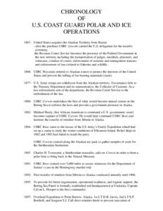 Chronology of U.S. Coast Guard Polar and Ice Operations
