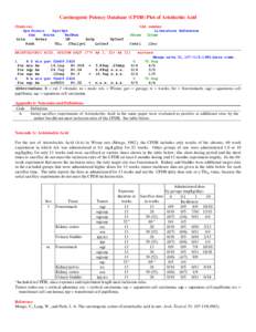 Carcinogenic Potency Database (CPDB) Plot of Aristlochic Acid Chemical Spe Strain Xpo+Xpt Sex Route