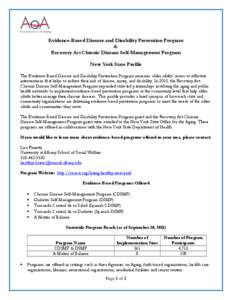 Evidence-Based Program New York State Profile