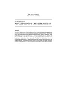 RMM Vol. 3, 2012, 22–50 http://www.rmm-journal.de/ Nicolás Maloberti  New Approaches to Classical Liberalism*