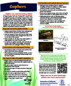 Pocket gopher / Gopher / Burrow / Animal trapping / Integrated pest management / Zoology / Biology / Agriculture