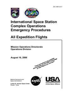 JSCE1  International Space Station Complex Operations Emergency Procedures All Expedition Flights