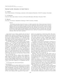 Lemmin, U., C. H. Mortimer, and E. Bäuerle. Internal seiche dynamics in Lake Geneva. Limnol. Oceanogr., 50(1), 2005, 207–216