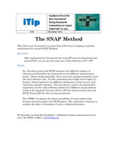 iTip # 03 Guidance from the Non-Functional Sizing Standards