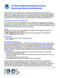 Environment / Earth / National Oceanic and Atmospheric Administration / Fisheries science / Fisheries management / Physical geography / Alliance for Coastal Technologies / National Ocean Service / Oceanography / Environmental data / Integrated Ocean Observing System