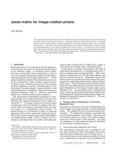 Jones matrix for image-rotation prisms Ivan Moreno