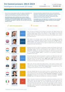 EU Commissioners[removed]Intelligence Assessment (13 June) c ONLY FOUR OF THE INCUMBENTS FROM THE CURRENT COMMISSION LOOK CERTAIN TO BE REAPPOINTED TO THE NEXT COMMISSION, NONE OF WHOM HAVE HELD HIGH-PROFILE PORTFOLIOS