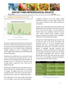 MONTHLY AGRO-METEOROLOGICAL BULLETIN Vol. 2 Issue 4 July[removed]OVERVIEW OF CONDITIONS FOR JULY 2013