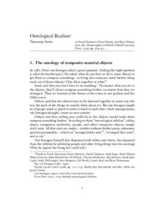 Ontological Realism∗ Theodore Sider in David Chalmers, David Manley, and Ryan Wasserman, eds., Metametaphysics (Oxford: Oxford University Press, 2009): pp. 384–423